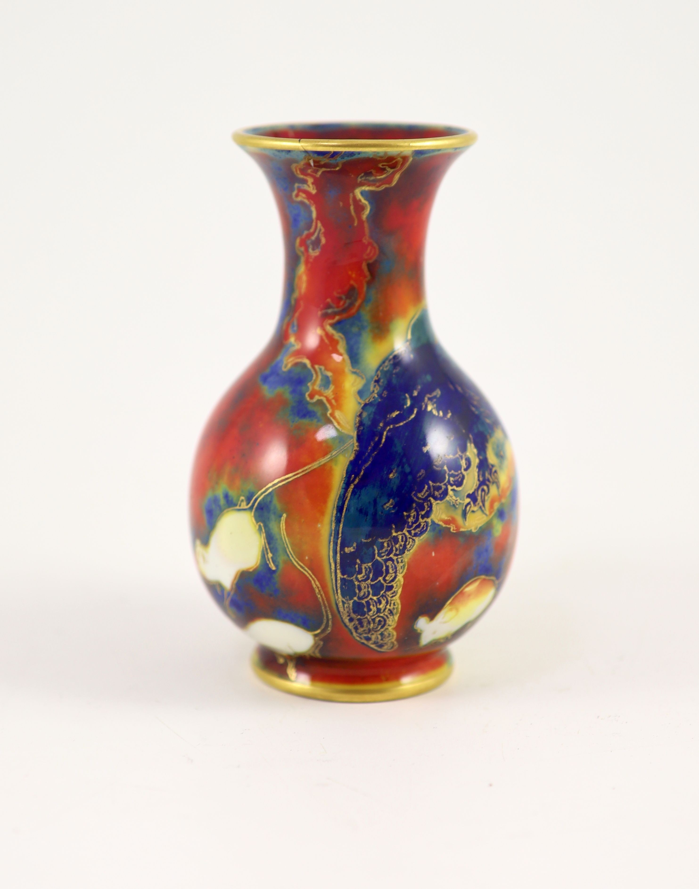 A Bernard Moore flambé pottery vase, early 20th century, 16cm high